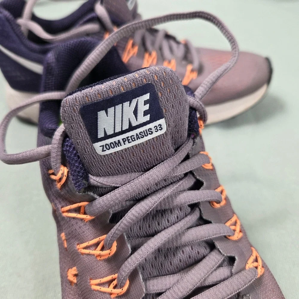 Nike Air Zoom Pegasus 33 Womens Running Shoes Plum Orange 831356-500 US 6.5